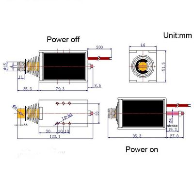 1U578 DC 12V 24V Solenoid tuyến tính khung mở mạnh mẽ kiểu đẩy kéo với hành trình 10mm