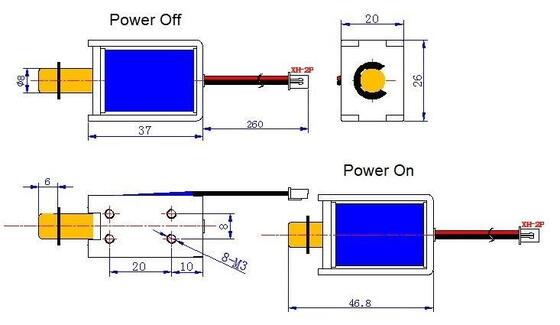 Van từ điện DC cao 27 mm cho các ứng dụng, chịu được trọng lượng 0.5 Lbs, điện áp chịu đựng 2000V/1 phút